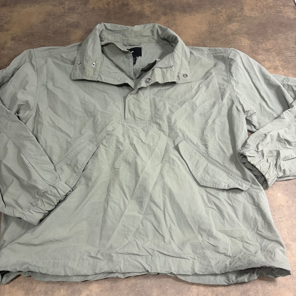 H&M Anorak Jacket Mens Small Sage Green Water Repellent Windbreaker Pullover